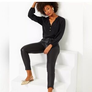Lilly Pulitzer Eagan coated black jeans